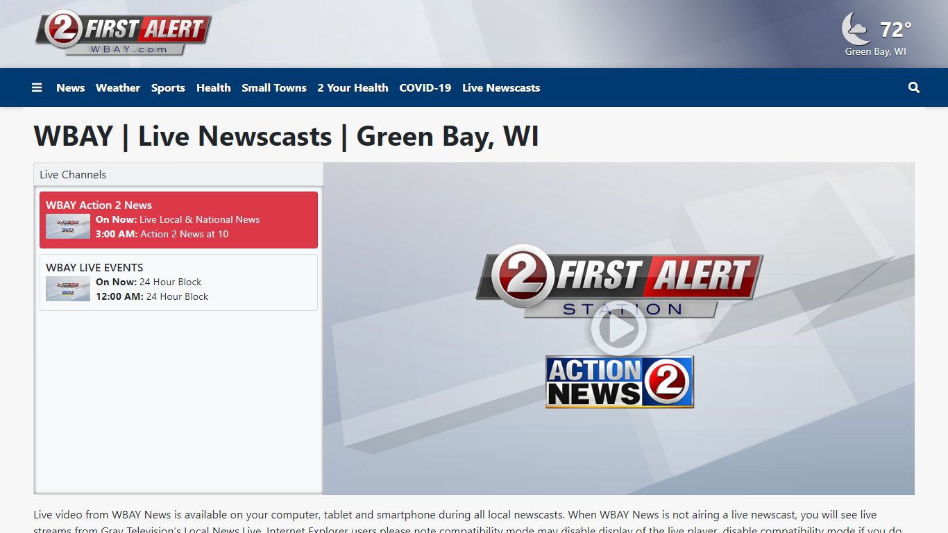 Watch Live - WBAY